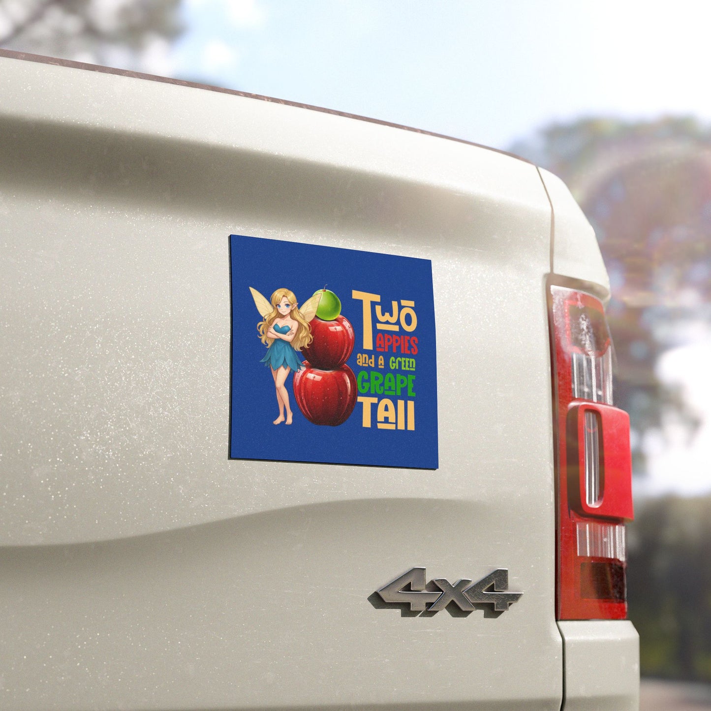 Car Magnet — "Two Apples and a Green Grape Tail"