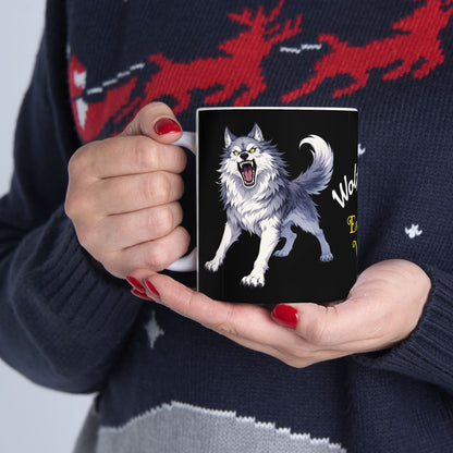 Wolf Totem Ceramic Mug — "Escala's Wish" Coffee Cup (11oz & 15oz)