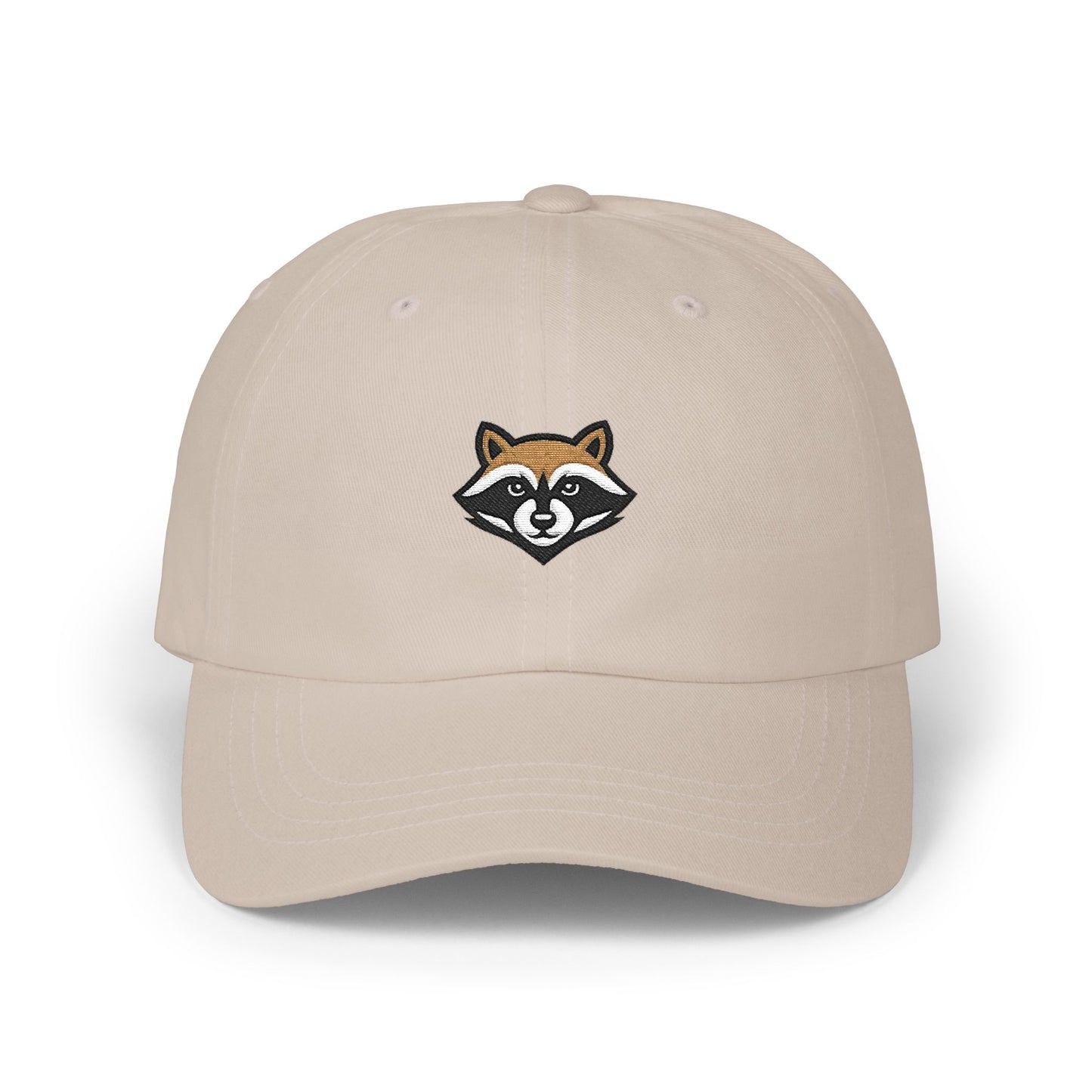 Dad Cap — Embroidered Raccoon Logo Dad Hat (Back Text: TrashPanda Est. 2025)