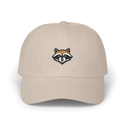 Dad Cap — Embroidered Raccoon Logo Dad Hat (Back Text: TrashPanda Est. 2025)