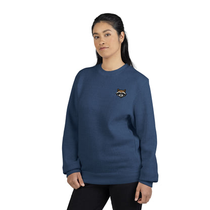 Embroidered Raccoon Chest Crewneck Sweatshirt — Nantucket-Inspired Casual Pullover
