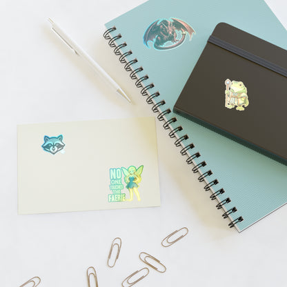 Fantasy Creature Sticker Sheet — Dragon, Frog Wizard, Fairy & Raccoon Decals