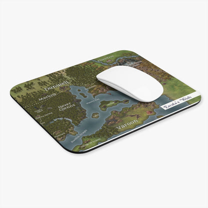 Fantasy World Map Mouse Pad — Dunwell & Varoon RPG Desk Mat