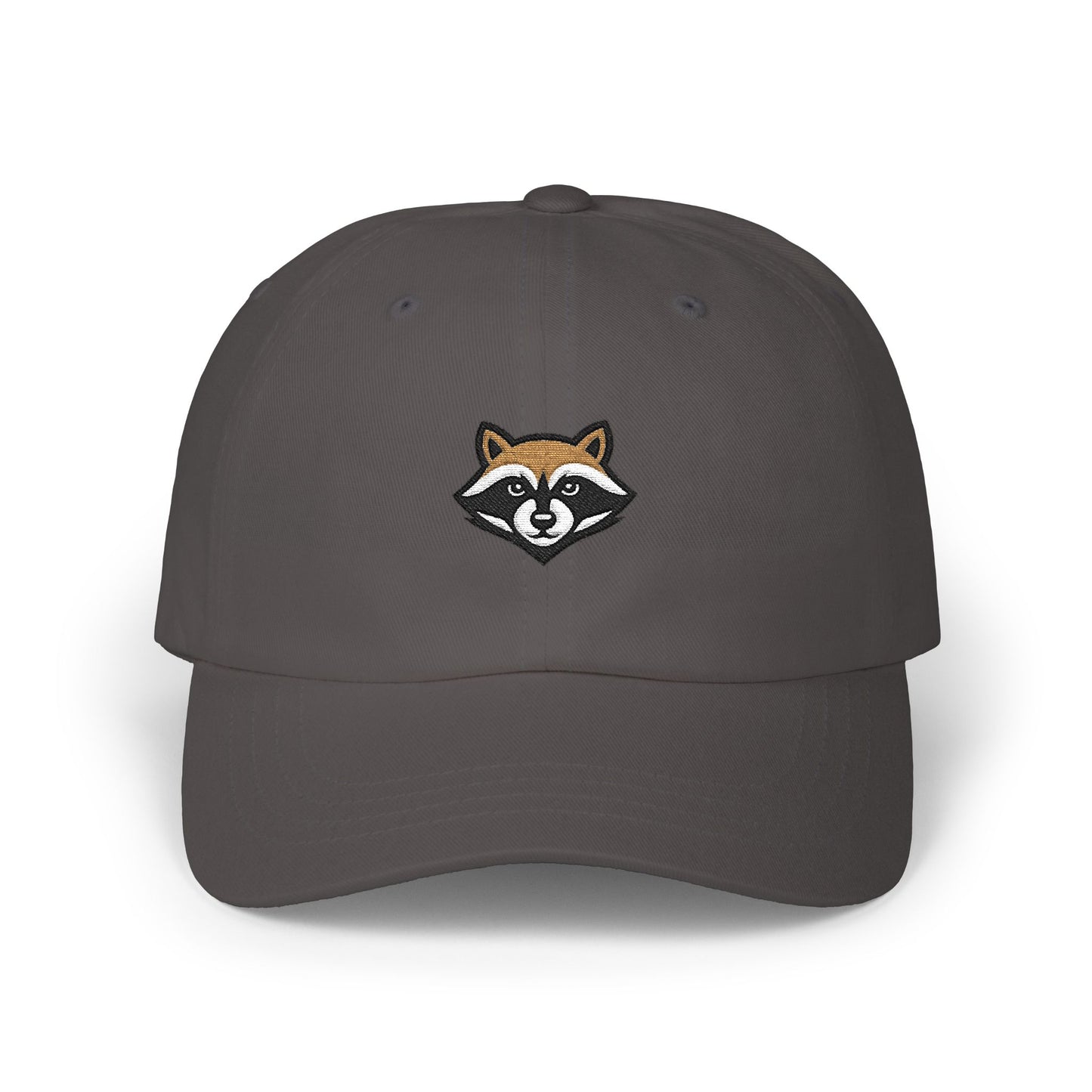 Dad Cap — Embroidered Raccoon Logo Dad Hat (Back Text: TrashPanda Est. 2025)