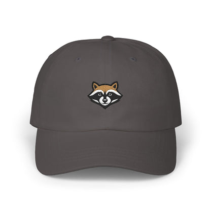 Dad Cap — Embroidered Raccoon Logo Dad Hat (Back Text: TrashPanda Est. 2025)