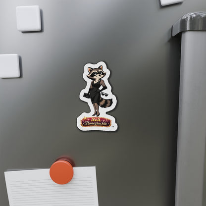 "Ava Honeysuckle" -  Raccoon Die-Cut Refrigerator Magnet