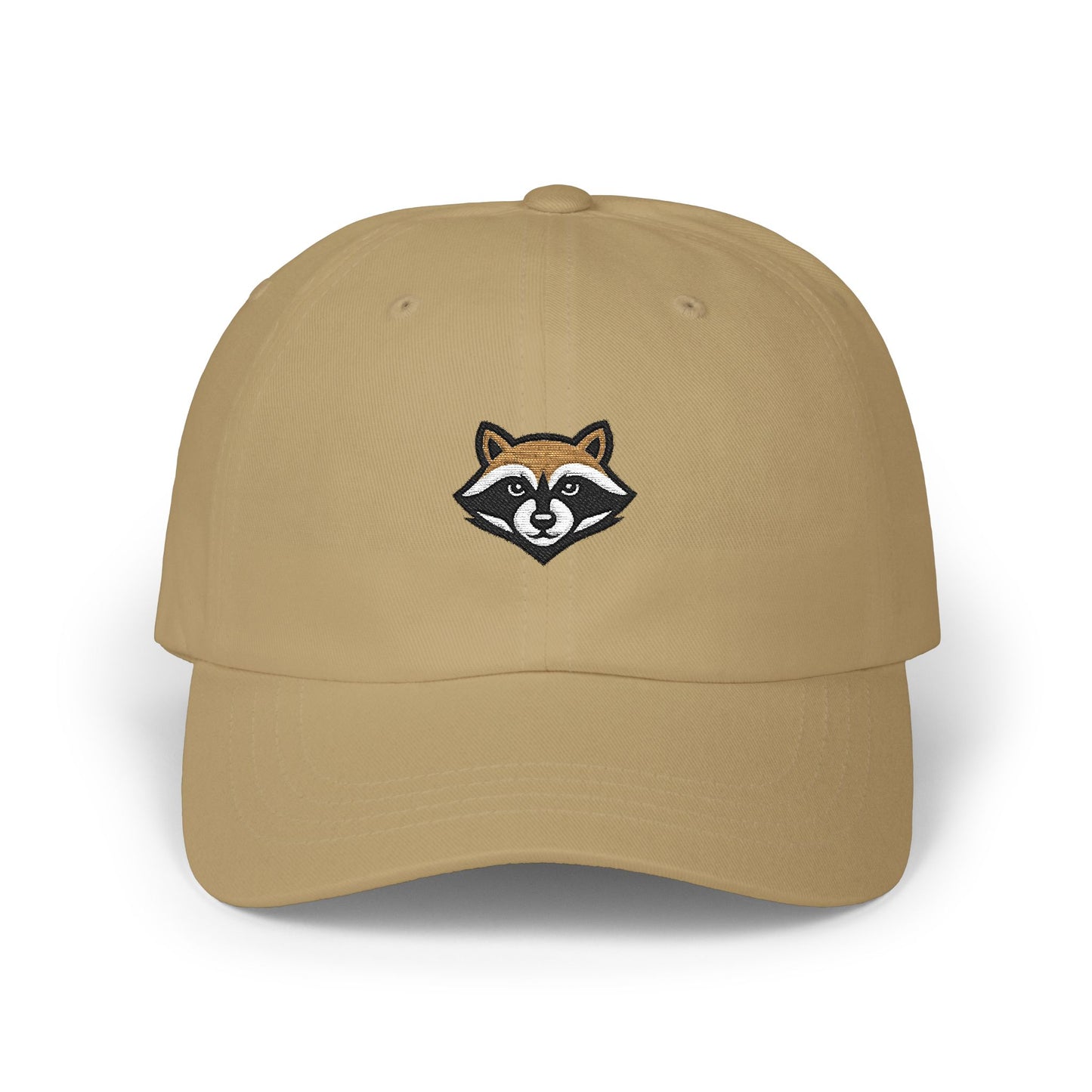 Dad Cap — Embroidered Raccoon Logo Dad Hat (Back Text: TrashPanda Est. 2025)