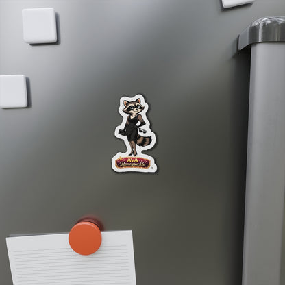"Ava Honeysuckle" -  Raccoon Die-Cut Refrigerator Magnet