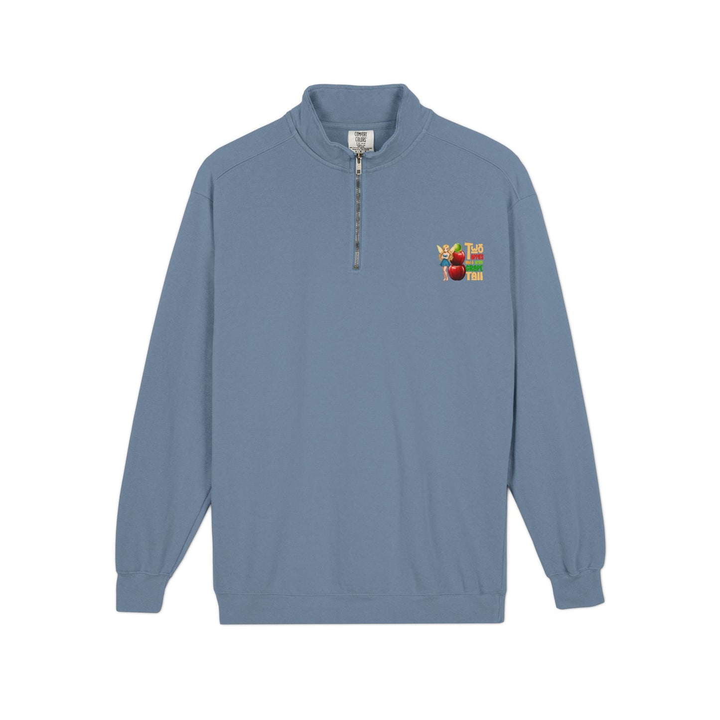"Two Apples and a Green Grape Tall" - Unisex Quarter-Zip Sweatshirt