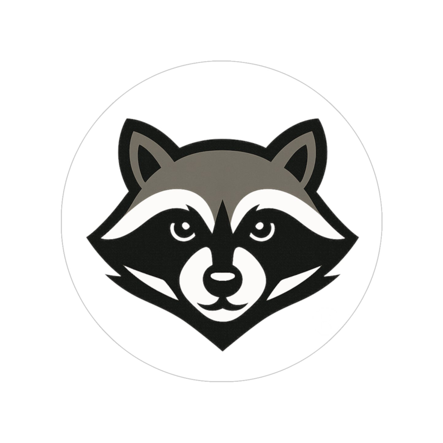 Raccoon Head Clear Outdoor Sticker — Weatherproof Round Vinyl Decal