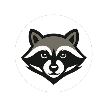 Raccoon Head Clear Outdoor Sticker — Weatherproof Round Vinyl Decal