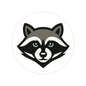 Raccoon Head Clear Outdoor Sticker — Weatherproof Round Vinyl Decal