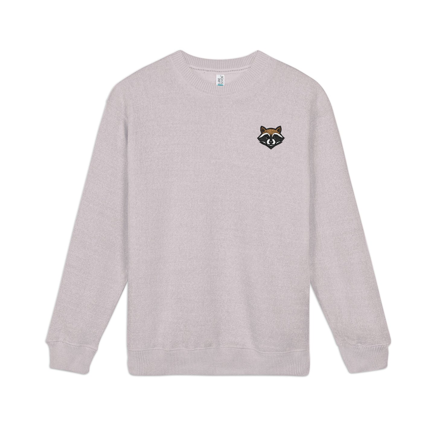 Embroidered Raccoon Chest Crewneck Sweatshirt — Nantucket-Inspired Casual Pullover