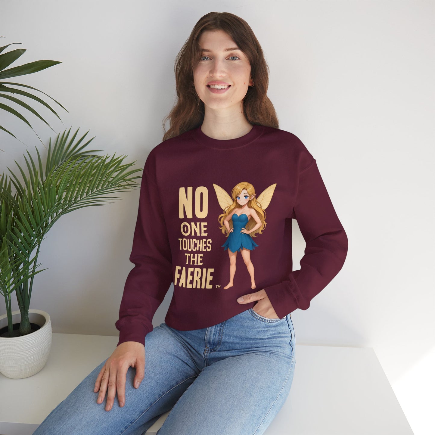 "No One Touches the Faerie" -  Soft, mid-weight Crewneck Sweatshirt