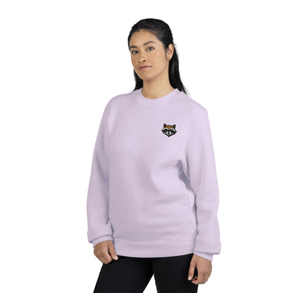 Embroidered Raccoon Chest Crewneck Sweatshirt — Nantucket-Inspired Casual Pullover