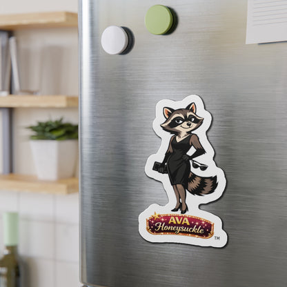 "Ava Honeysuckle" -  Raccoon Die-Cut Refrigerator Magnet