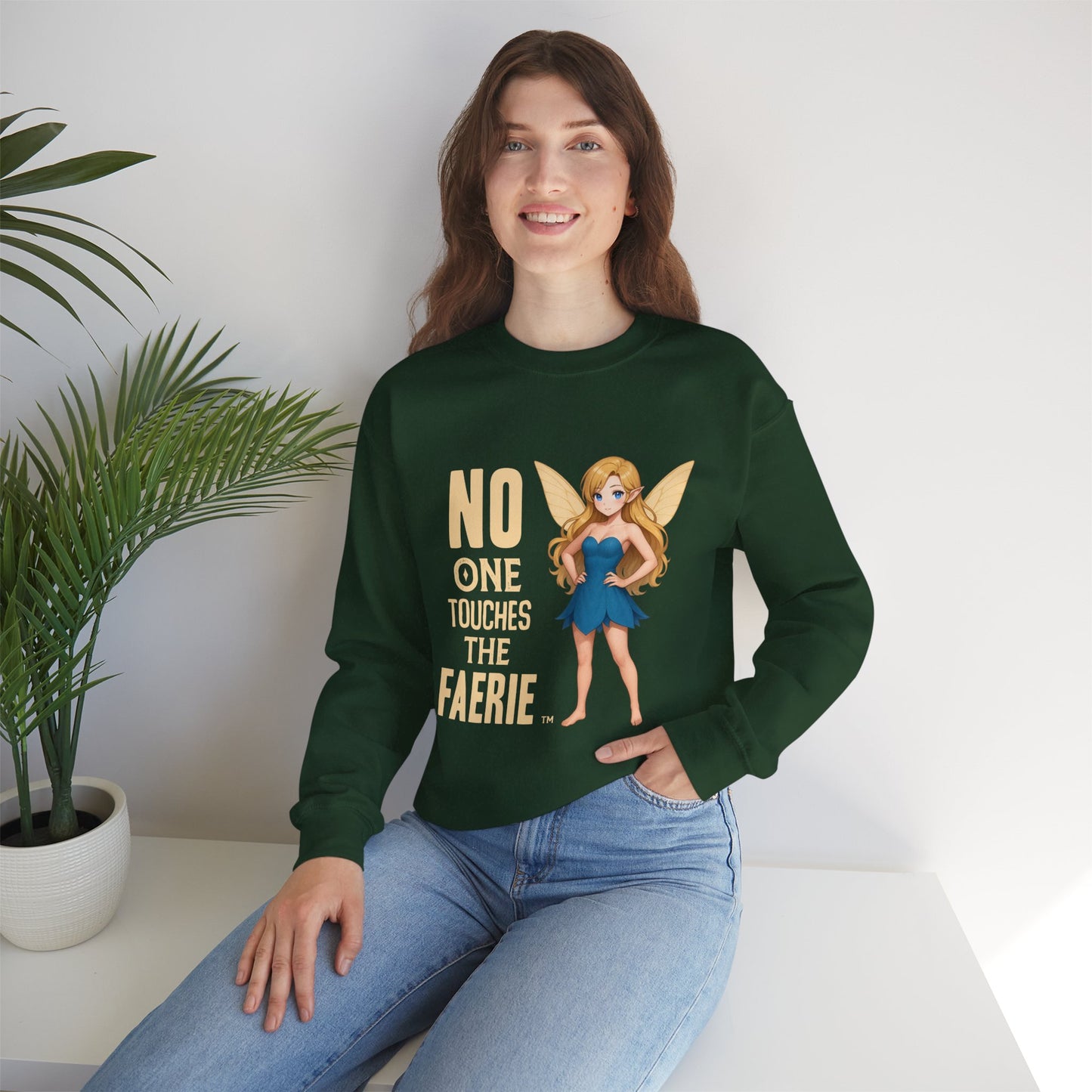 "No One Touches the Faerie" -  Soft, mid-weight Crewneck Sweatshirt