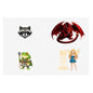 Fantasy Creature Sticker Sheet — Dragon, Frog Wizard, Fairy & Raccoon Decals