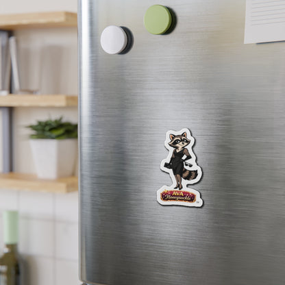 "Ava Honeysuckle" -  Raccoon Die-Cut Refrigerator Magnet