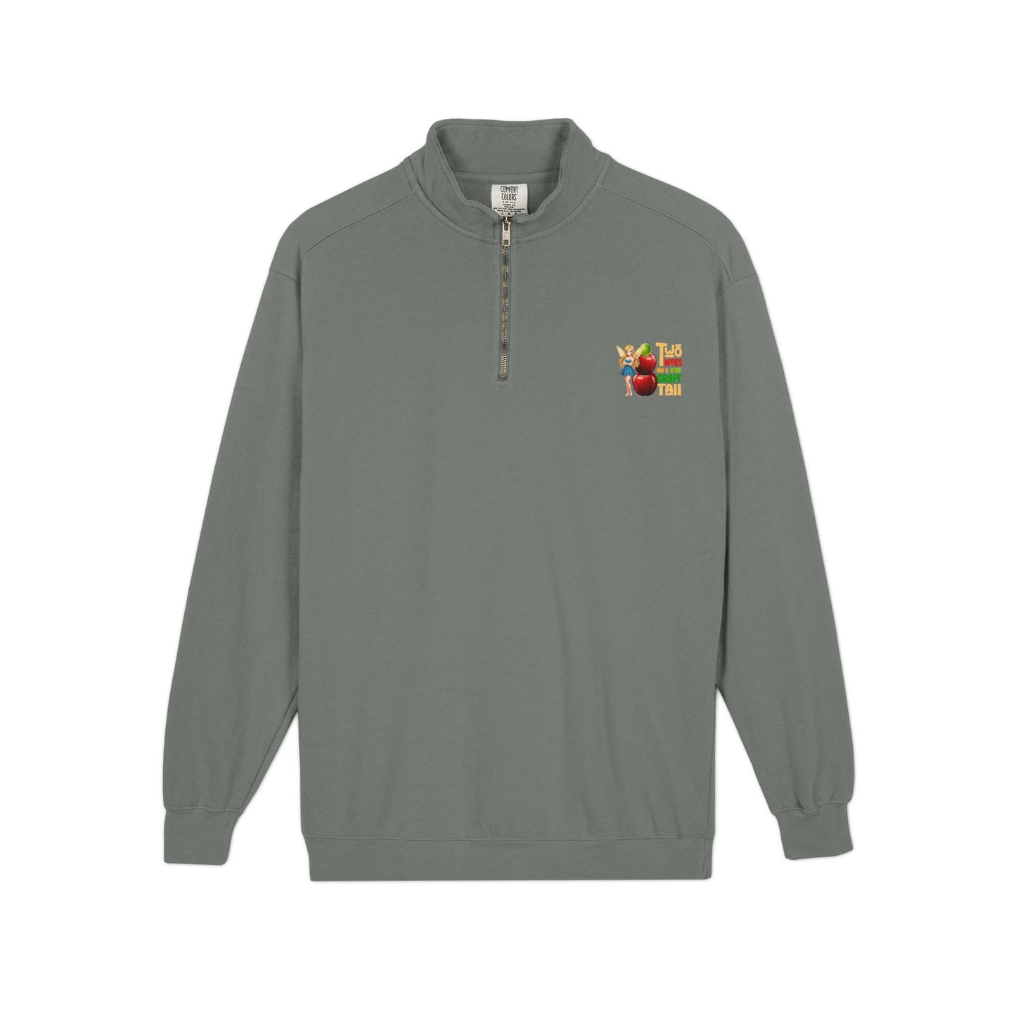 "Two Apples and a Green Grape Tall" - Unisex Quarter-Zip Sweatshirt
