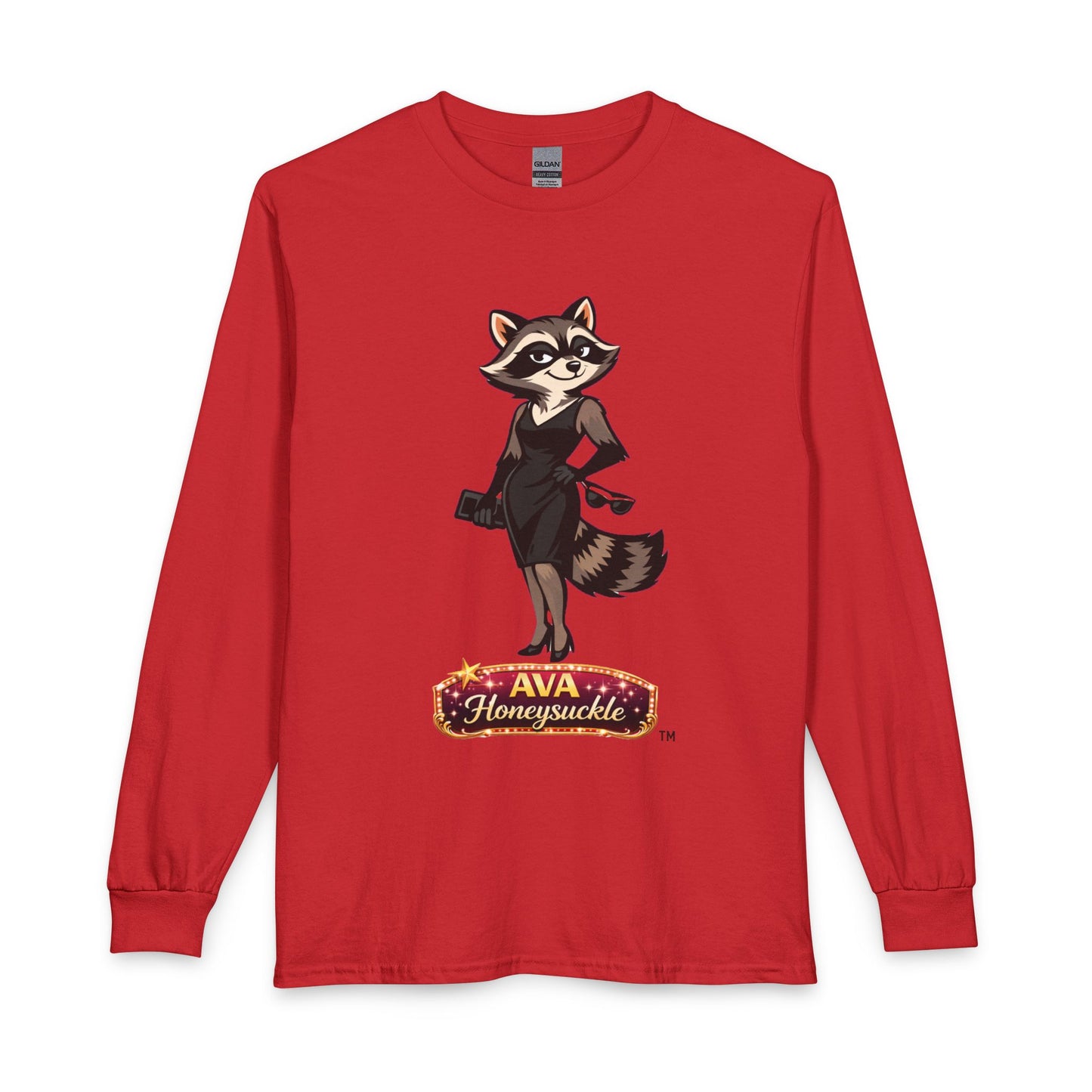 Ava Honeysuckle Raccoon Graphic Long Sleeve Tee