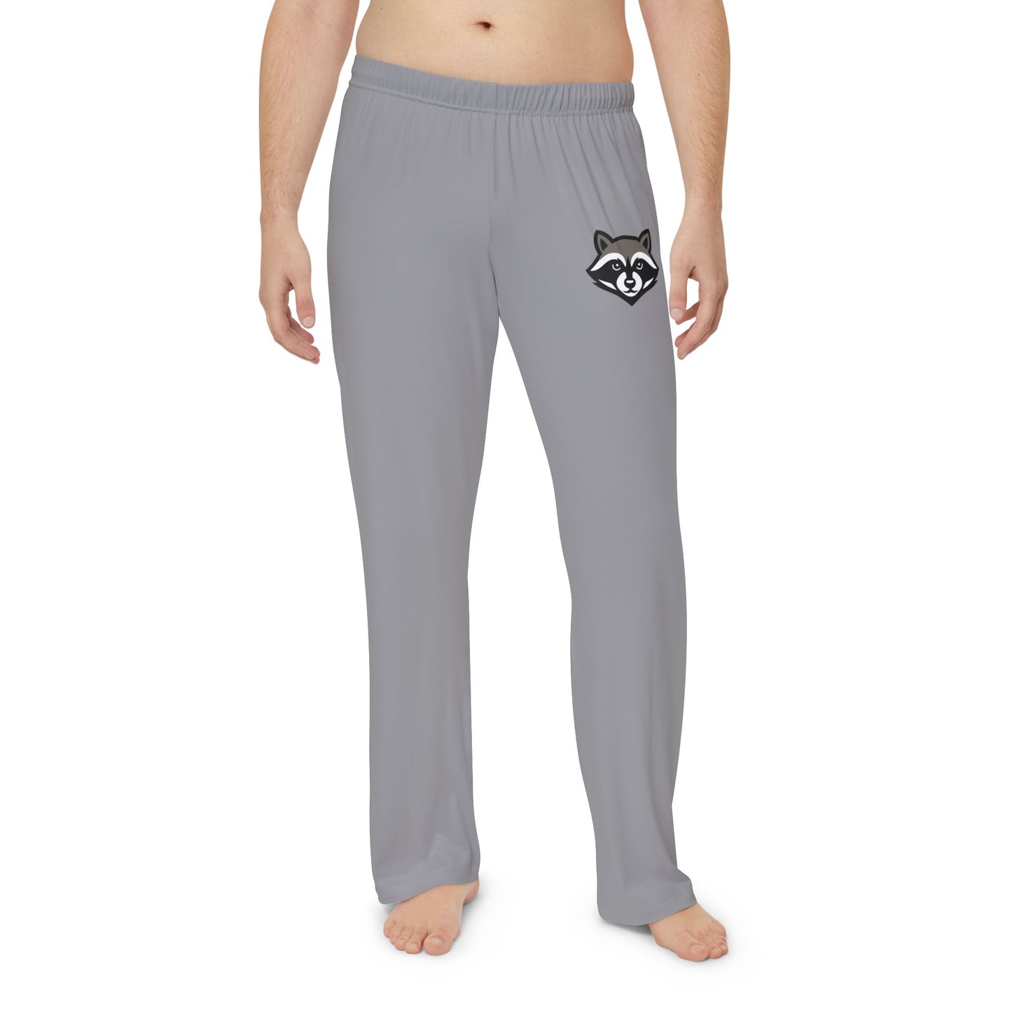 Raccoon Print Men’s Pajama Pants — Cozy Grey All-Over-Print Lounge Pants