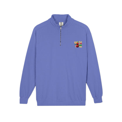"Two Apples and a Green Grape Tall" - Unisex Quarter-Zip Sweatshirt