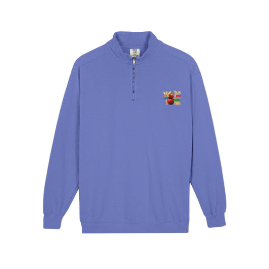 "Two Apples and a Green Grape Tall" - Unisex Quarter-Zip Sweatshirt