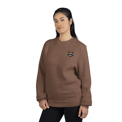 Embroidered Raccoon Chest Crewneck Sweatshirt — Nantucket-Inspired Casual Pullover