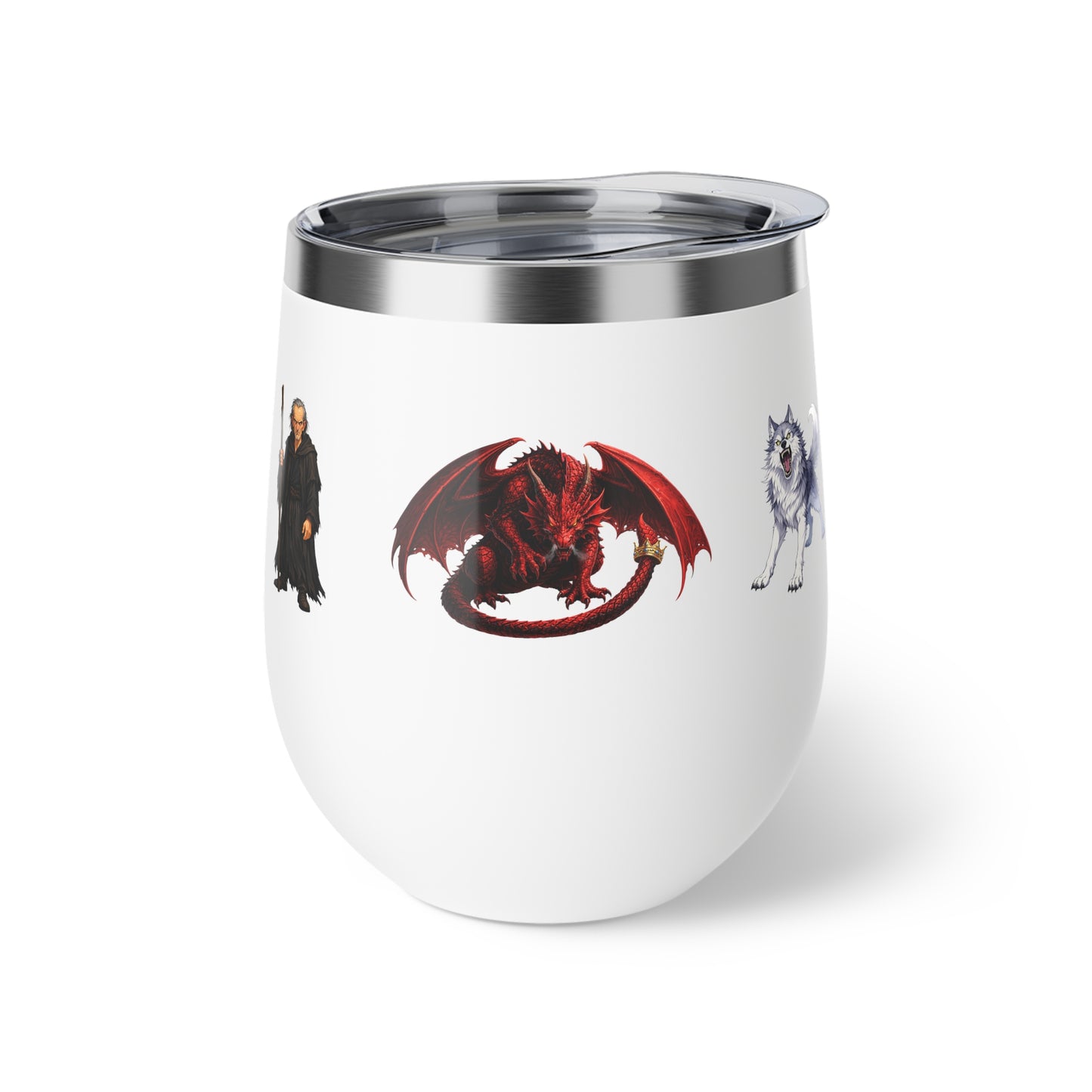 Fantasy RPG Character Wine Tumbler — 12oz Copper Vacuum Insulated Cup