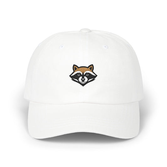 Dad Cap — Embroidered Raccoon Logo Dad Hat (Back Text: TrashPanda Est. 2025)