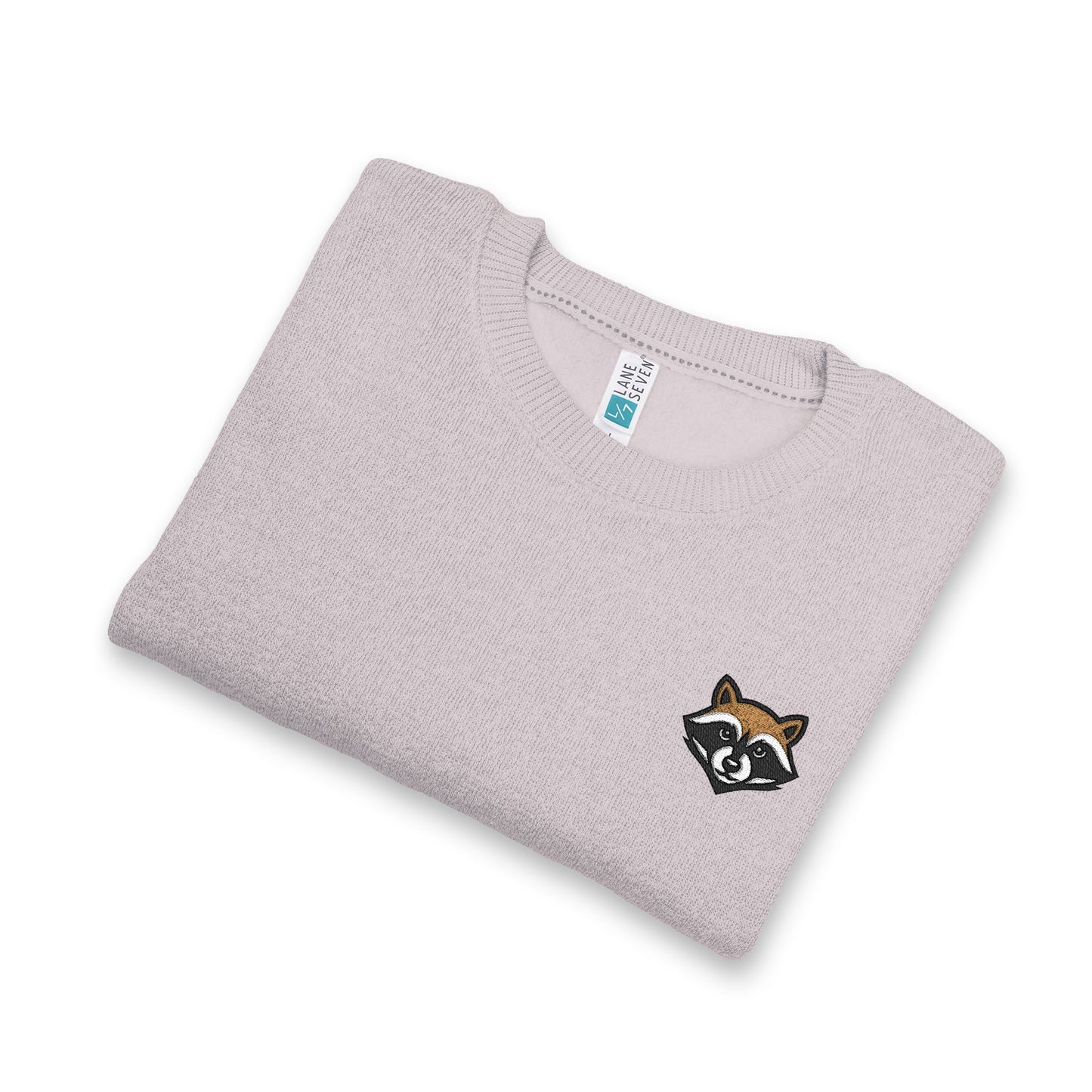 Embroidered Raccoon Chest Crewneck Sweatshirt — Nantucket-Inspired Casual Pullover