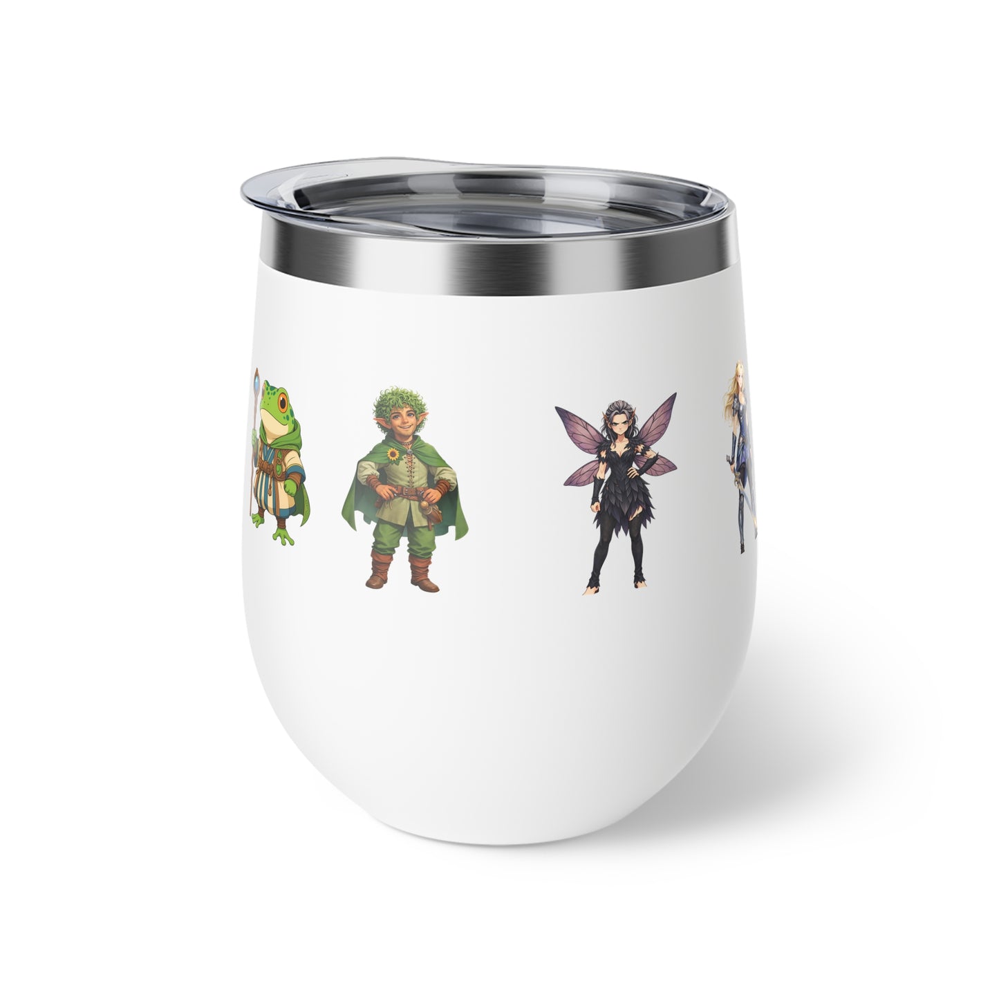 Fantasy RPG Character Wine Tumbler — 12oz Copper Vacuum Insulated Cup