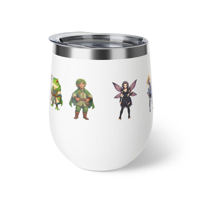 Fantasy RPG Character Wine Tumbler — 12oz Copper Vacuum Insulated Cup