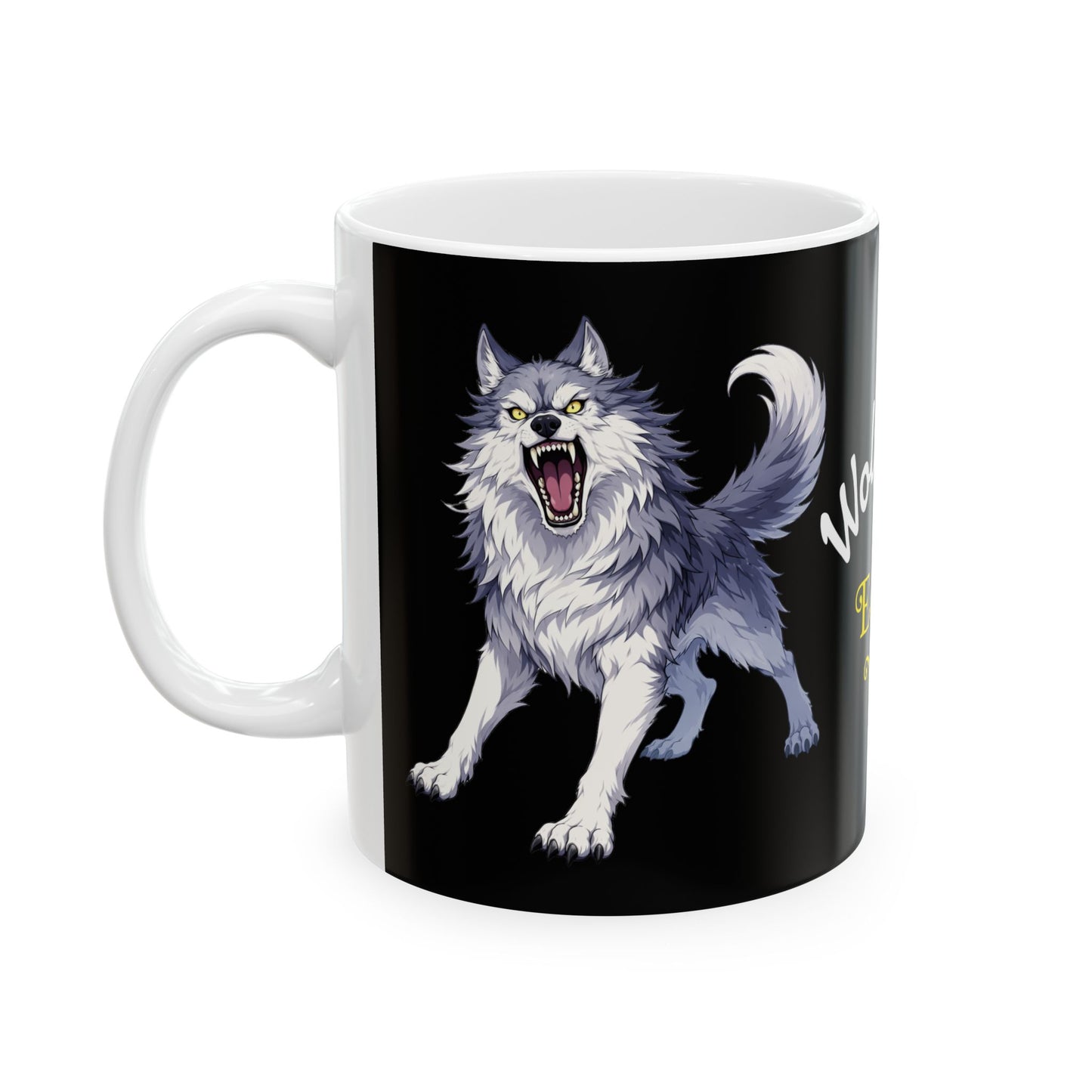 Wolf Totem Ceramic Mug — "Escala's Wish" Coffee Cup (11oz & 15oz)