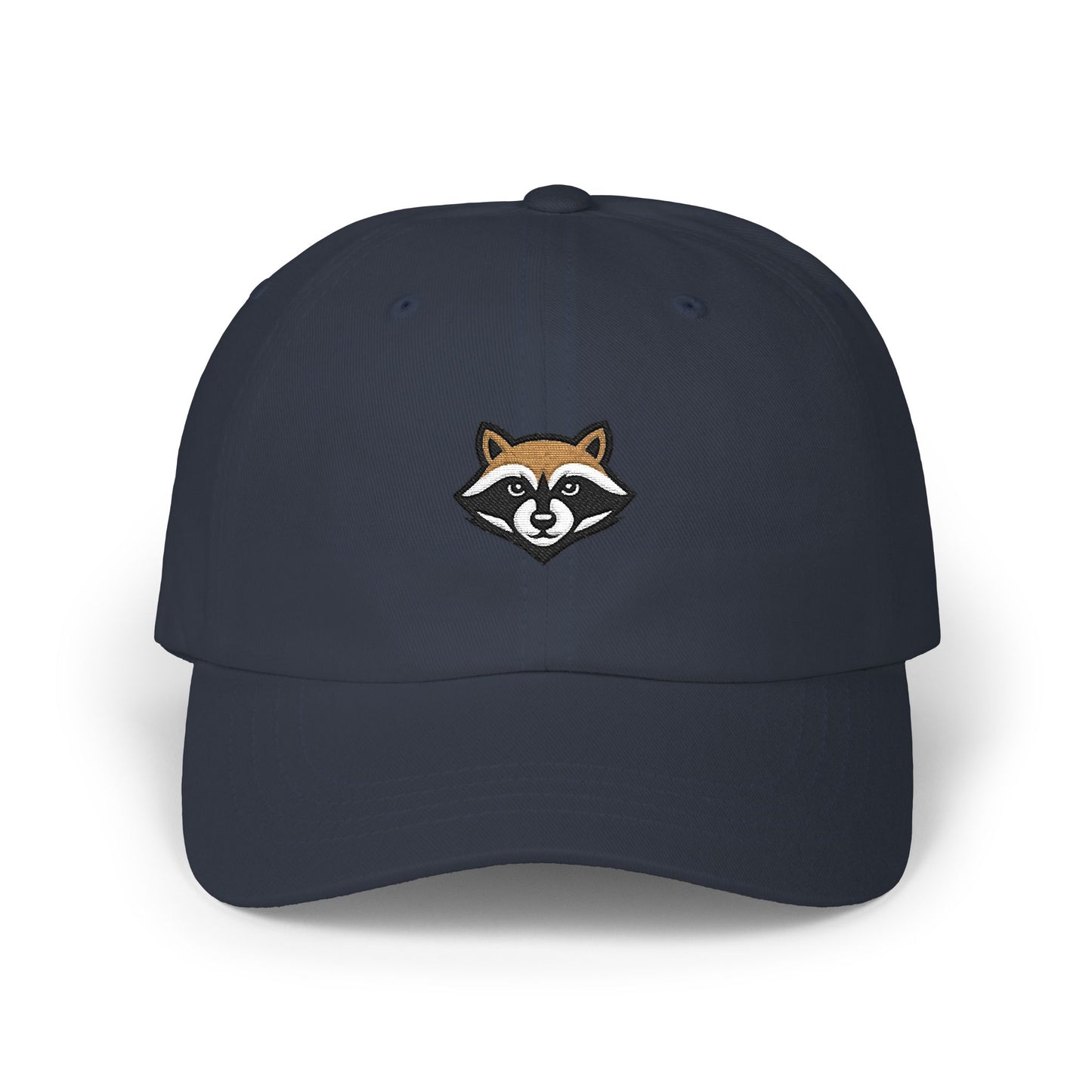 Dad Cap — Embroidered Raccoon Logo Dad Hat (Back Text: TrashPanda Est. 2025)
