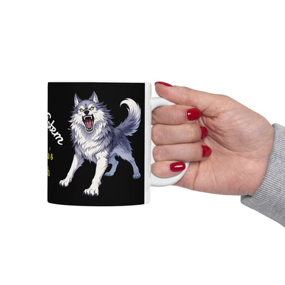 Wolf Totem Ceramic Mug — "Escala's Wish" Coffee Cup (11oz & 15oz)