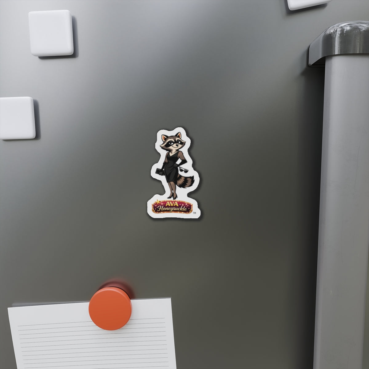 AVA HONEYSUCKLE™ Collection – Raccoon Die-Cut Refrigerator Magnet