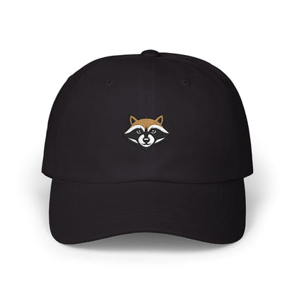 Dad Cap — Embroidered Raccoon Logo Dad Hat (Back Text: TrashPanda Est. 2025)