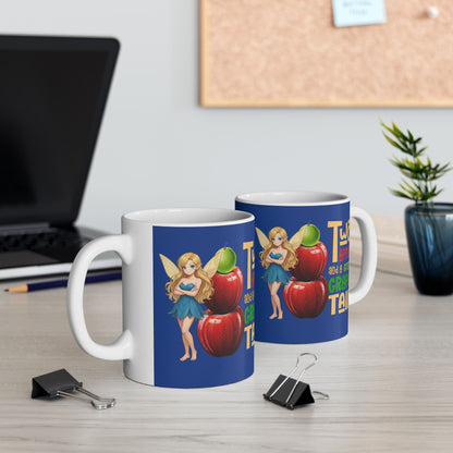"Two Apples and a Green Grape Tall" - Escala Winter Ceramic Coffee Cup (11oz/15oz)