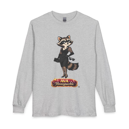 Ava Honeysuckle Raccoon Graphic Long Sleeve Tee