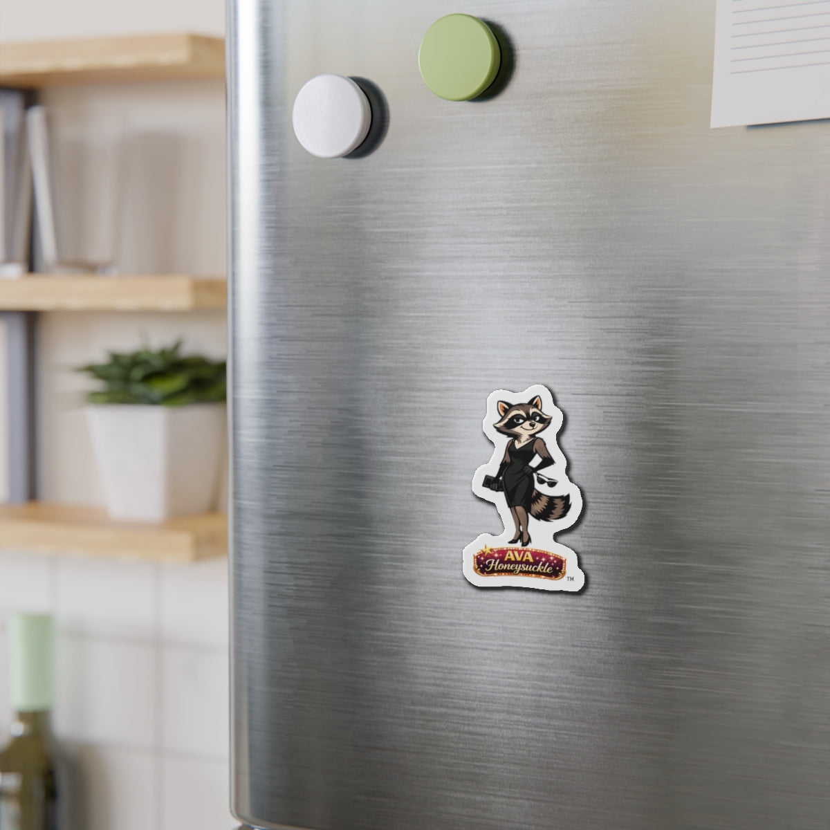 AVA HONEYSUCKLE™ Collection – Raccoon Die-Cut Refrigerator Magnet