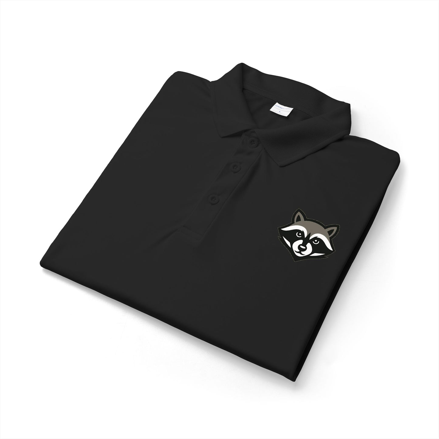 Raccoon Logo Polo Shirt — Classic Embroidered Casual Workwear