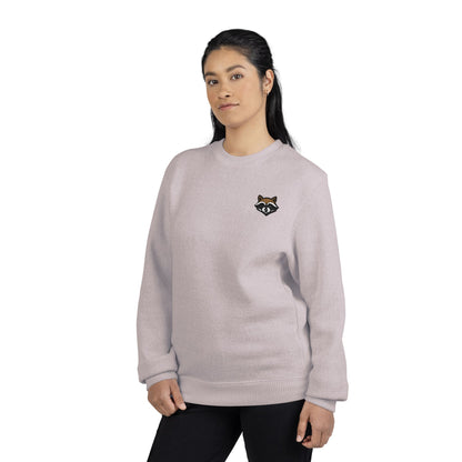 Embroidered Raccoon Chest Crewneck Sweatshirt — Nantucket-Inspired Casual Pullover