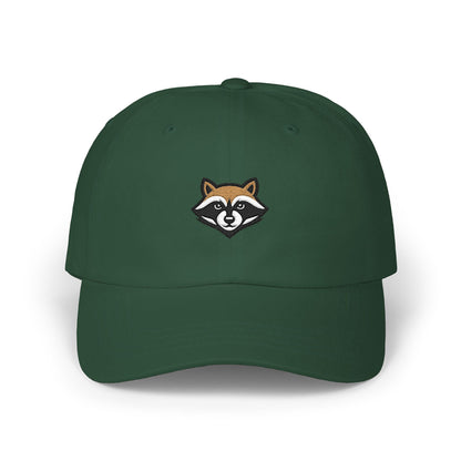 Dad Cap — Embroidered Raccoon Logo Dad Hat (Back Text: TrashPanda Est. 2025)