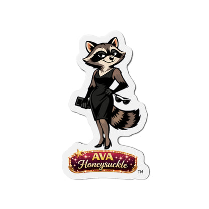"Ava Honeysuckle" -  Raccoon Die-Cut Refrigerator Magnet
