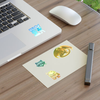 Fantasy Creature Sticker Sheet — Dragon, Frog Wizard, Fairy & Raccoon Decals