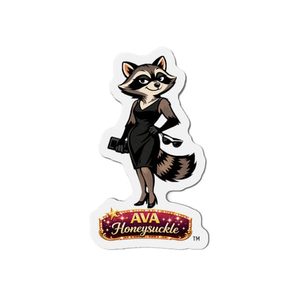 "Ava Honeysuckle" -  Raccoon Die-Cut Refrigerator Magnet
