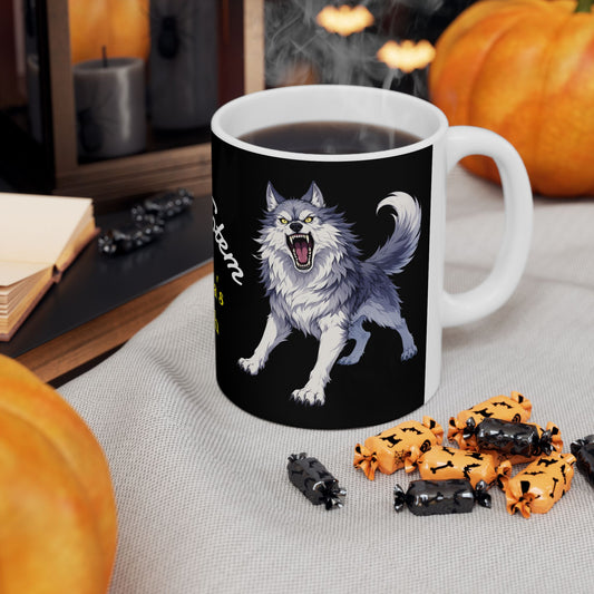 Wolf Totem Ceramic Mug — "Escala's Wish" Coffee Cup (11oz & 15oz)