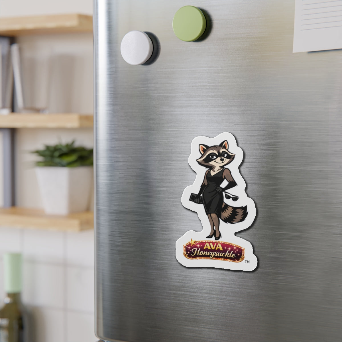 AVA HONEYSUCKLE™ Collection – Raccoon Die-Cut Refrigerator Magnet